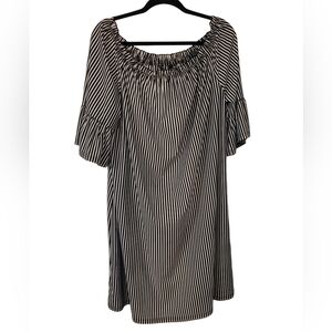 Black & white 0ff the shoulder dress